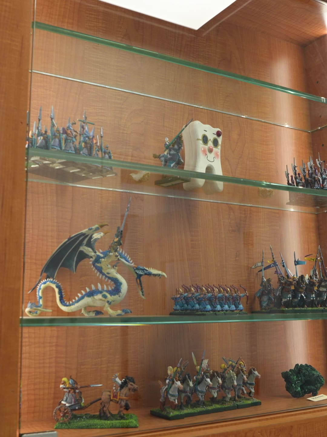 Lit glass display shelving